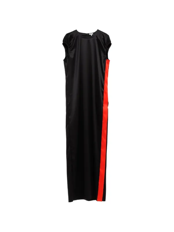 Loewe Contrast-stripe Cap-sleeve Maxi Dress in Black