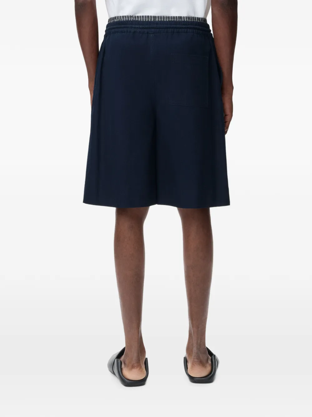 LOEWE Drawstring Shorts in Cotton in Blue, view 3