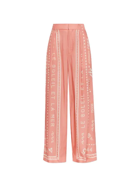 Balmain slogan-print palazzo pants