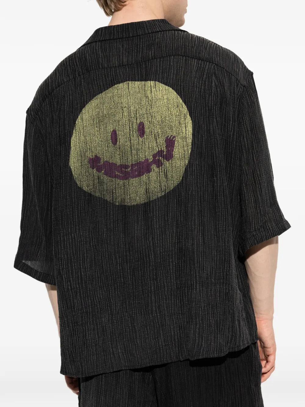 MISBHV Smile overhemd met gekreukte afwerking Zwart