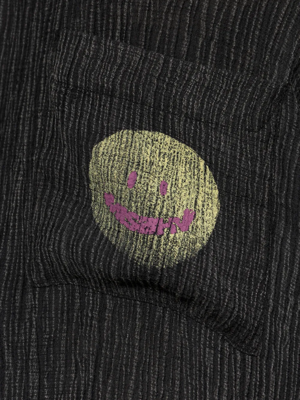MISBHV Smile overhemd met gekreukte afwerking Zwart