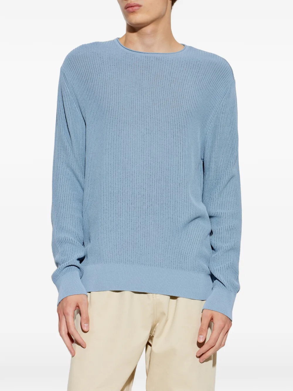  Ferragamo Pull Côtelé En Cachemire - Bleu 