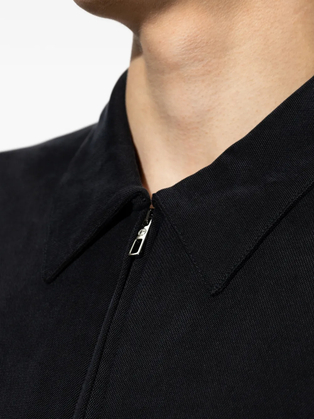 Giorgio Armani Jack met rits en kraag Zwart