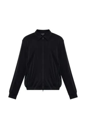 Giorgio Armani Jaqueta Com Zíper e Logo Bordado | Preto | FARFETCH BR