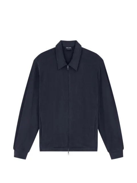 Giorgio Armani blouson jacket regular fit in washed cupro-blend pique