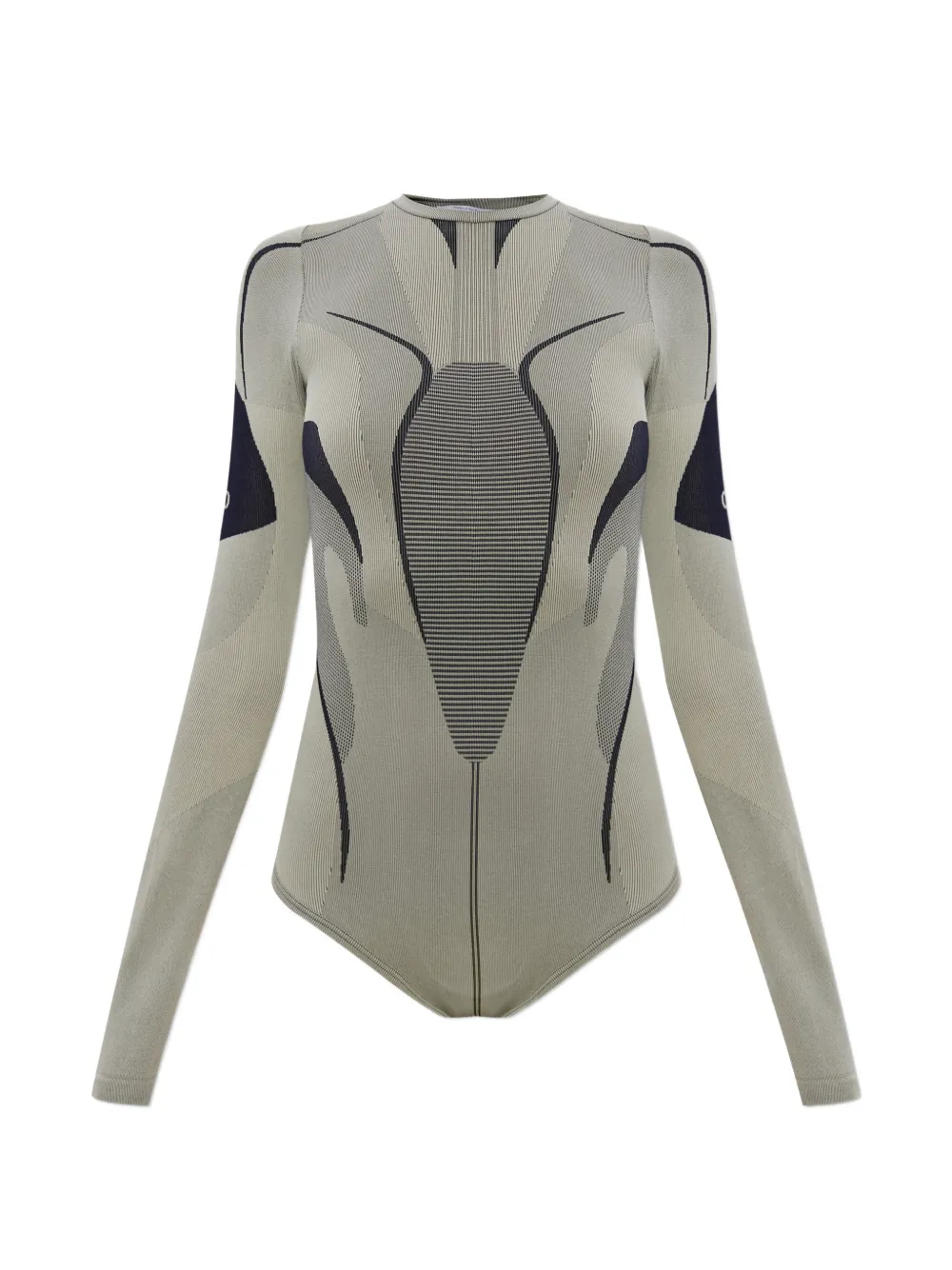 Off-White graphic-print long-sleeve bodysuit - Grigio