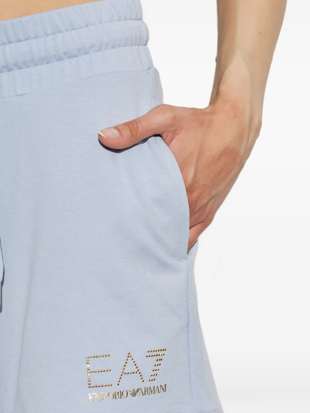 Ea7 Emporio Armani Evolution shorts met trekkoord Blauw
