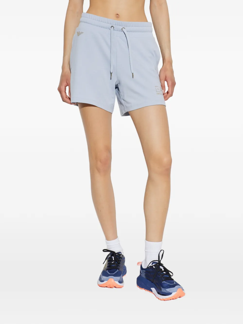 Ea7 Emporio Armani Evolution shorts met trekkoord Blauw