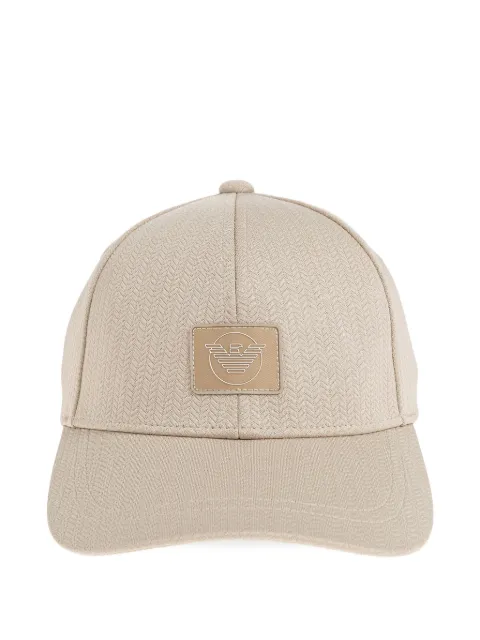 Emporio Armani herringbone-pattern logo-patch baseball cap