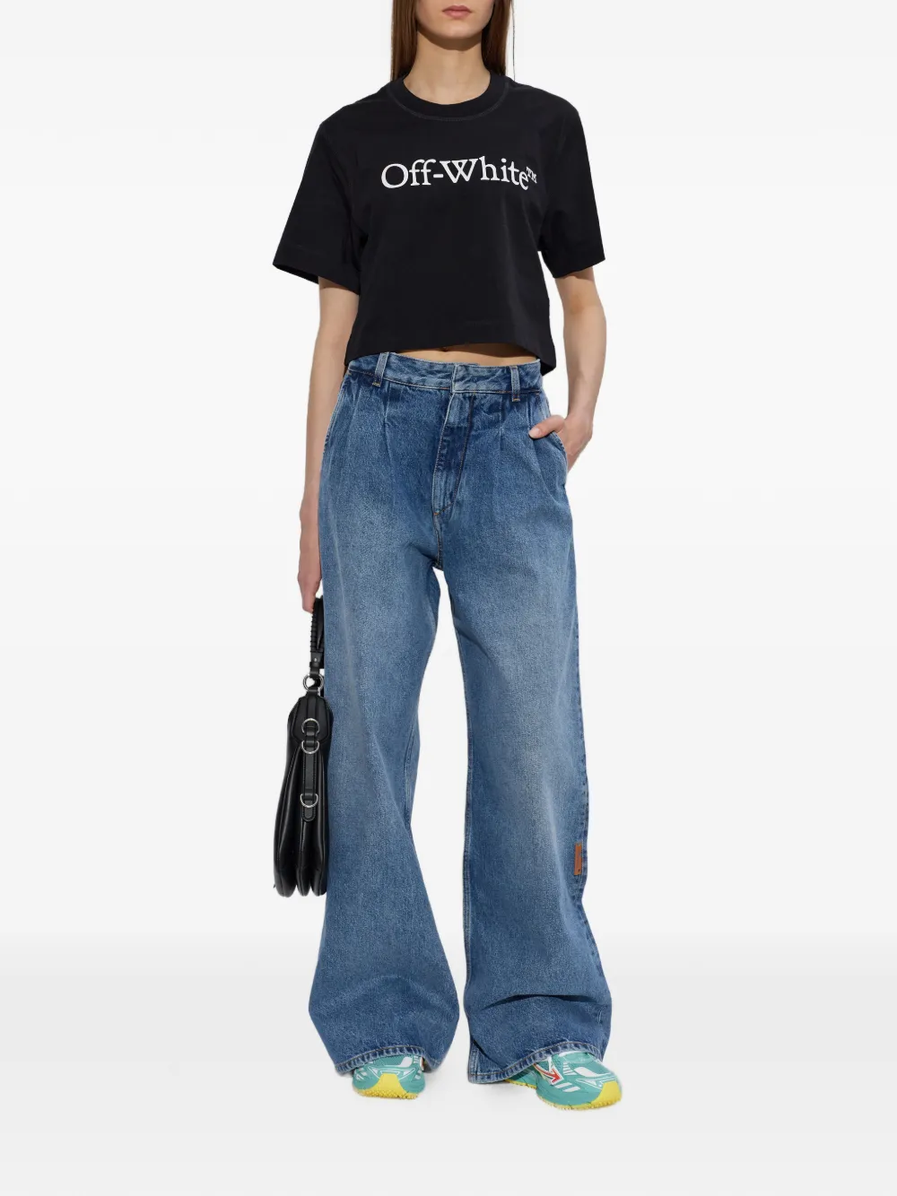 Off-White Jeans met wijde pijpen Blauw