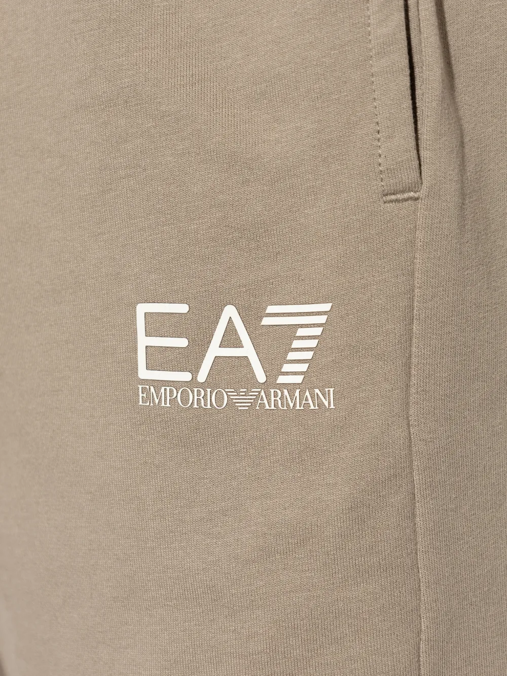 Ea7 Emporio Armani Trainingsshorts met logoprint en trekkoord Beige