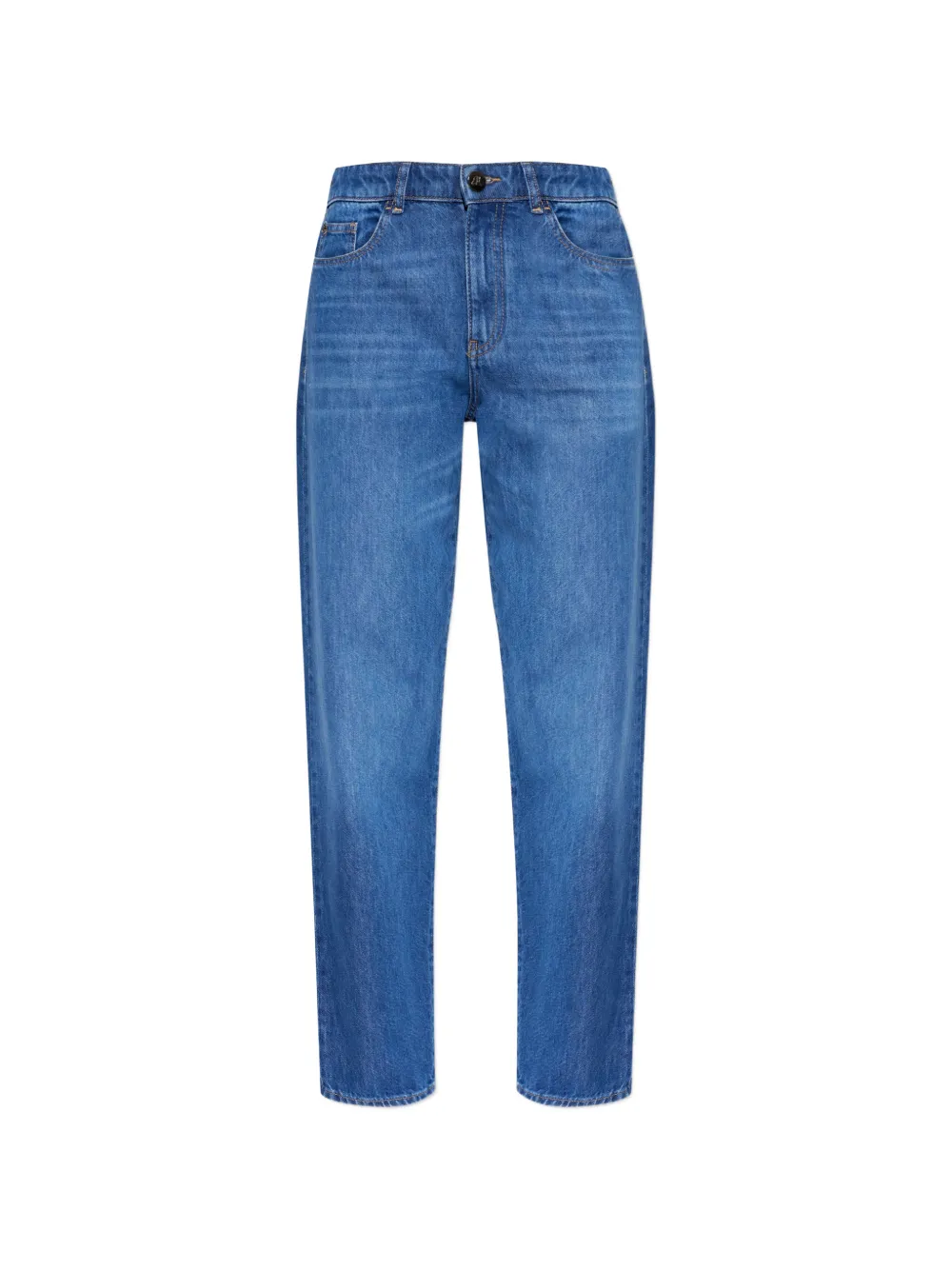 Emporio Armani logo-plaque straight-leg jeans - Blu