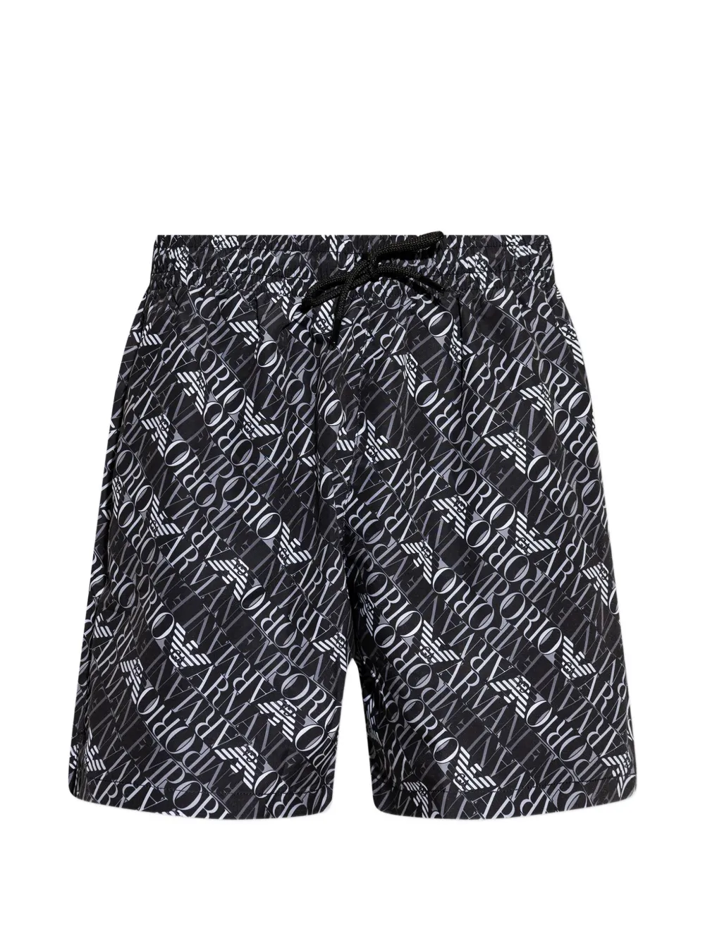 Emporio Armani logo-print drawstring swim shorts - Nero