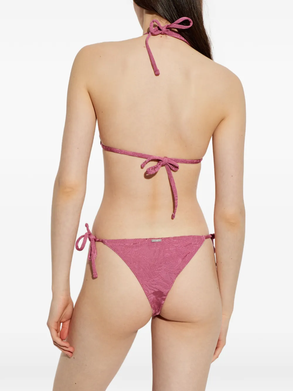 Emporio Armani Bikini met bladerprint Roze