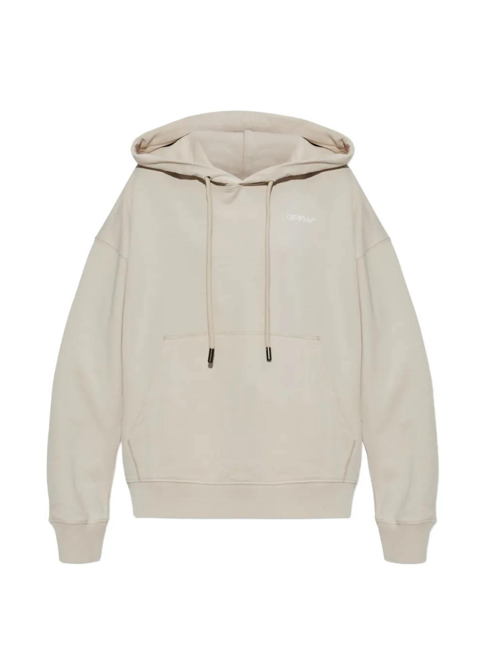 Off-White logo-print drawstring hoodie - Toni neutri