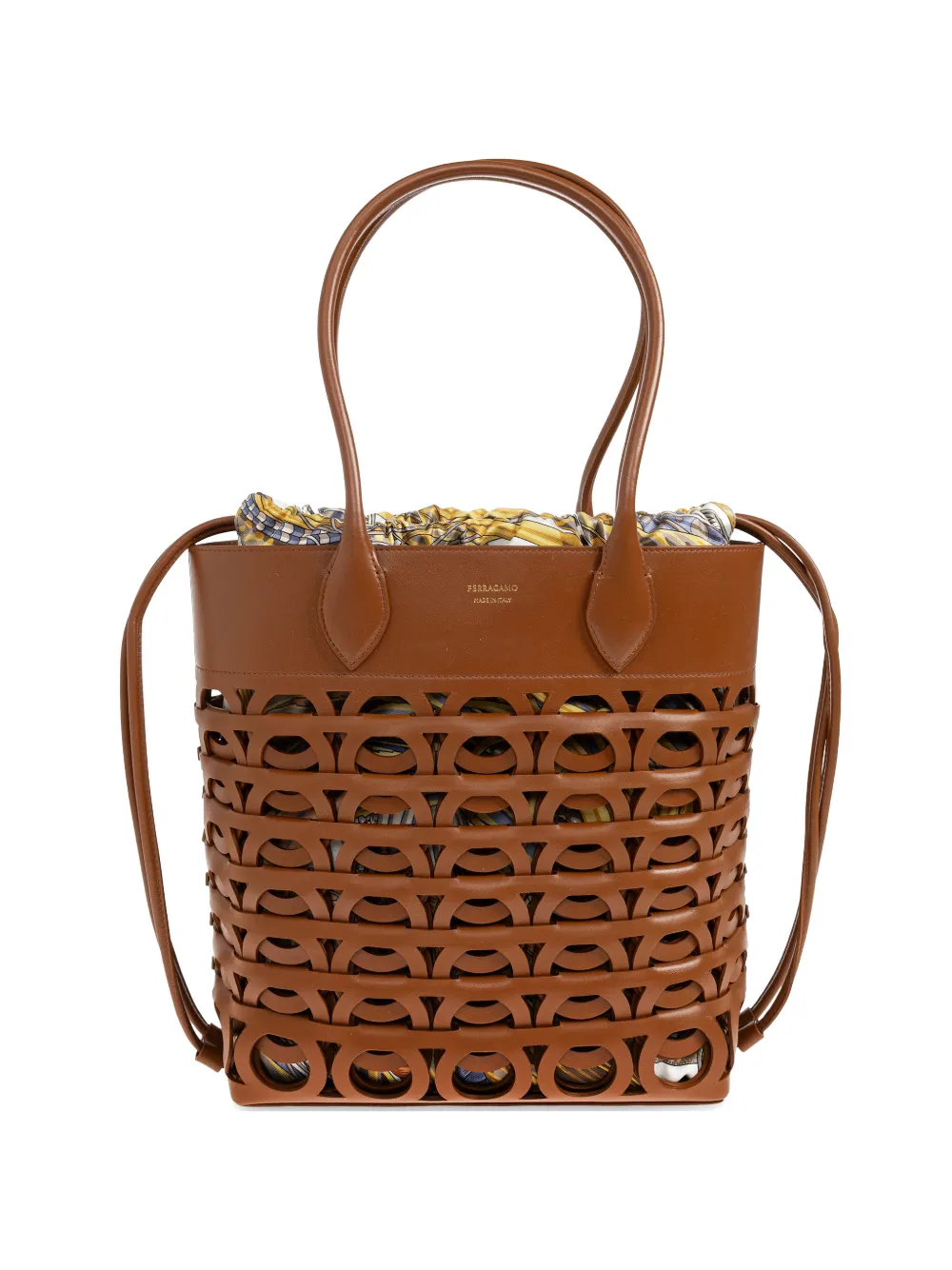 Ferragamo Gancini cut-out tote bag - Braun