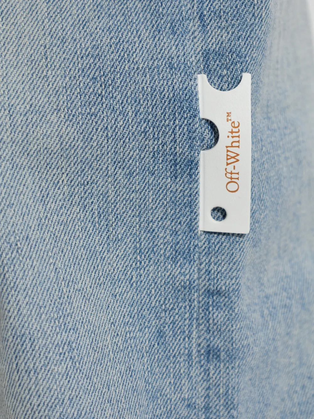 Off-White Straight jeans met logo Blauw
