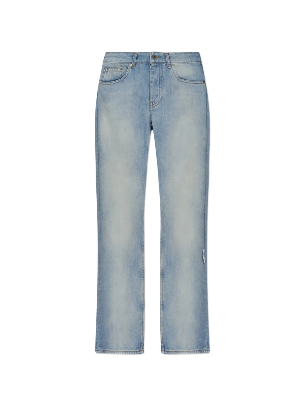 Off-White logo-tag straight-leg jeans - Blu
