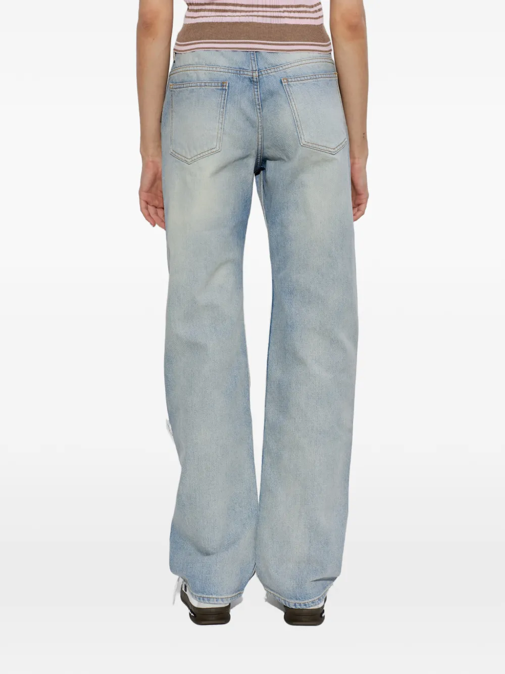 Off-White Straight jeans met logo Blauw