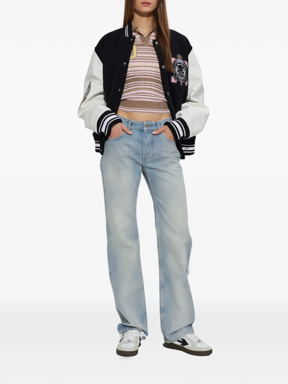  Off-white Vaqueros Rectos Con Logo - Azul 