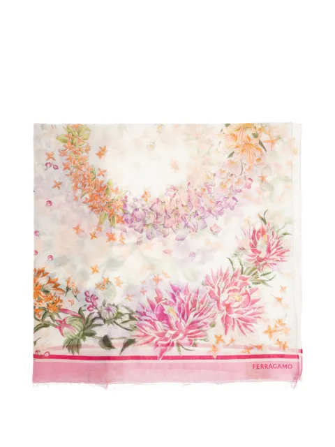 Ferragamo floral-print fringed scarf