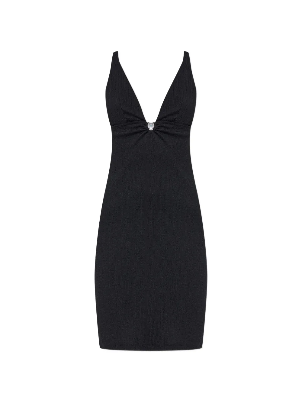 Emporio Armani logo-plaque gathered dress - Schwarz