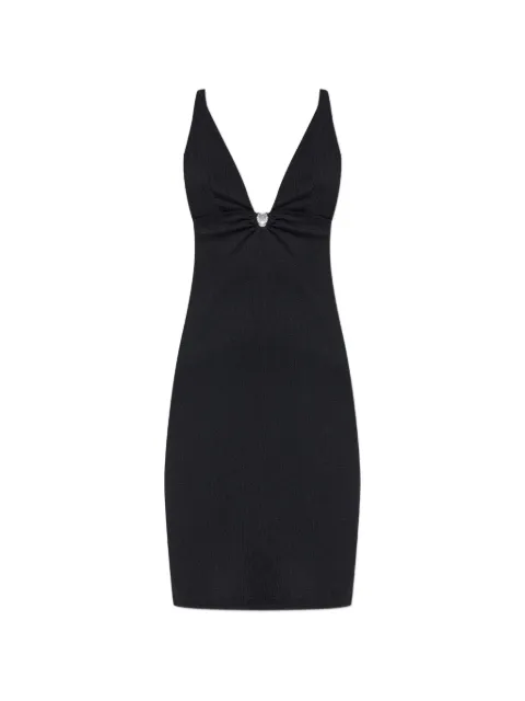 Emporio Armani logo-plaque gathered dress