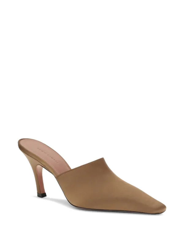 Amina Muaddi Jamie Pointed-toe Mules in Brown