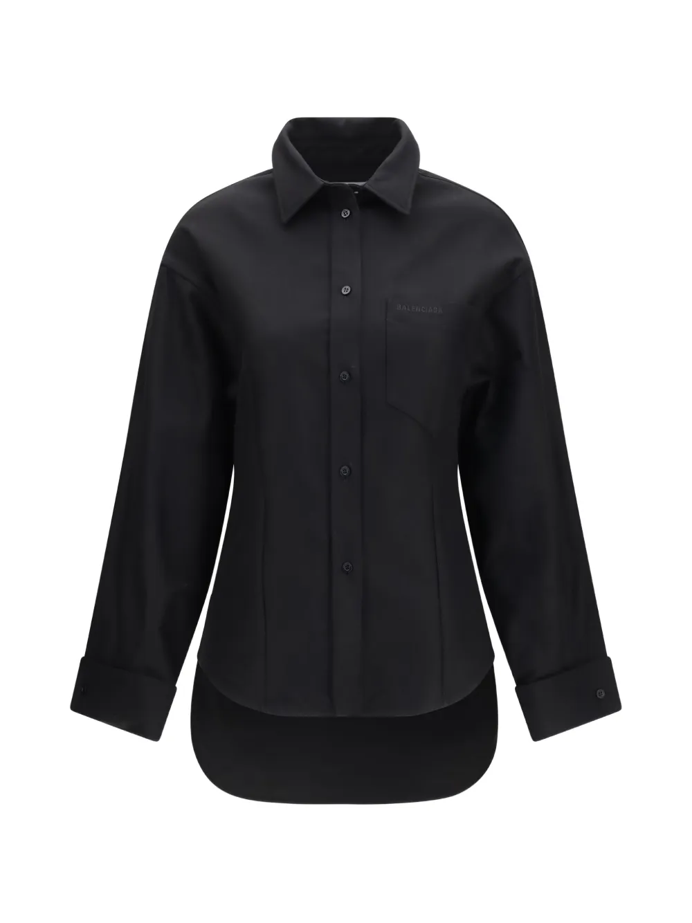 Balenciaga logo-embroidered cotton shirt - Schwarz