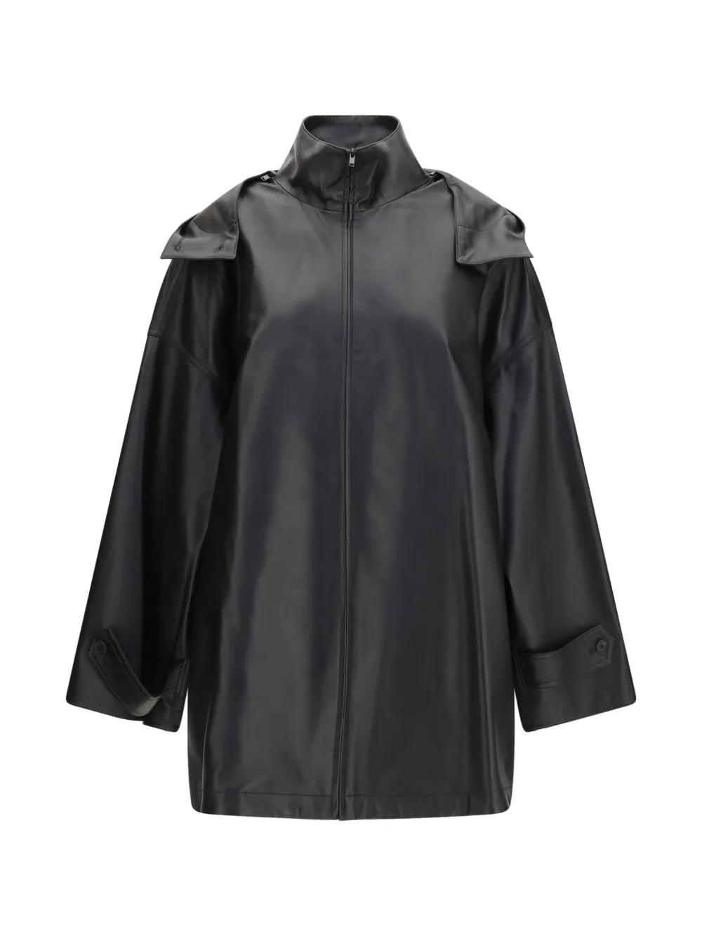 The Row Cassandre leather coat - Schwarz