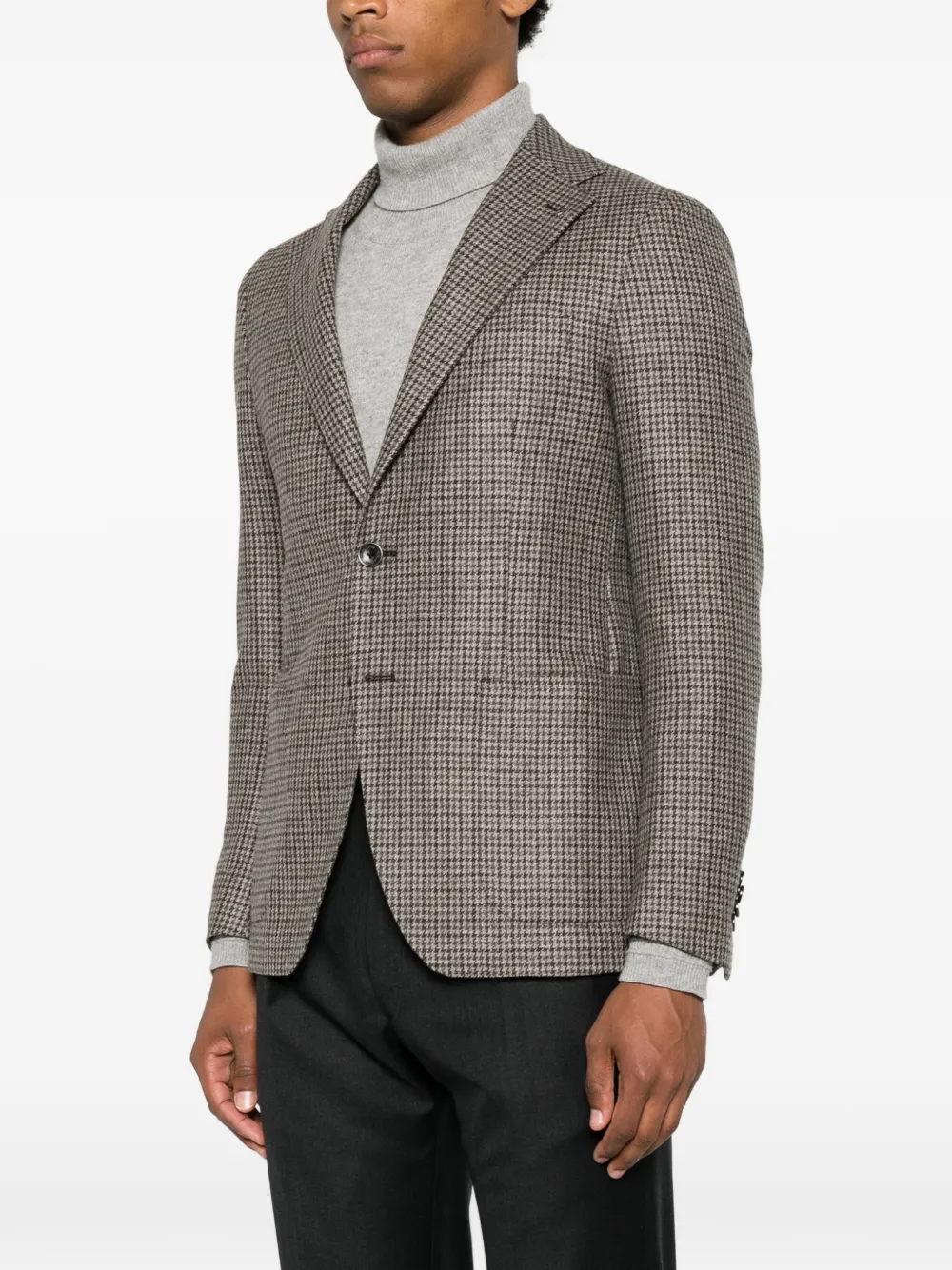 Tagliatore Blazer met pied-de-poule print Beige