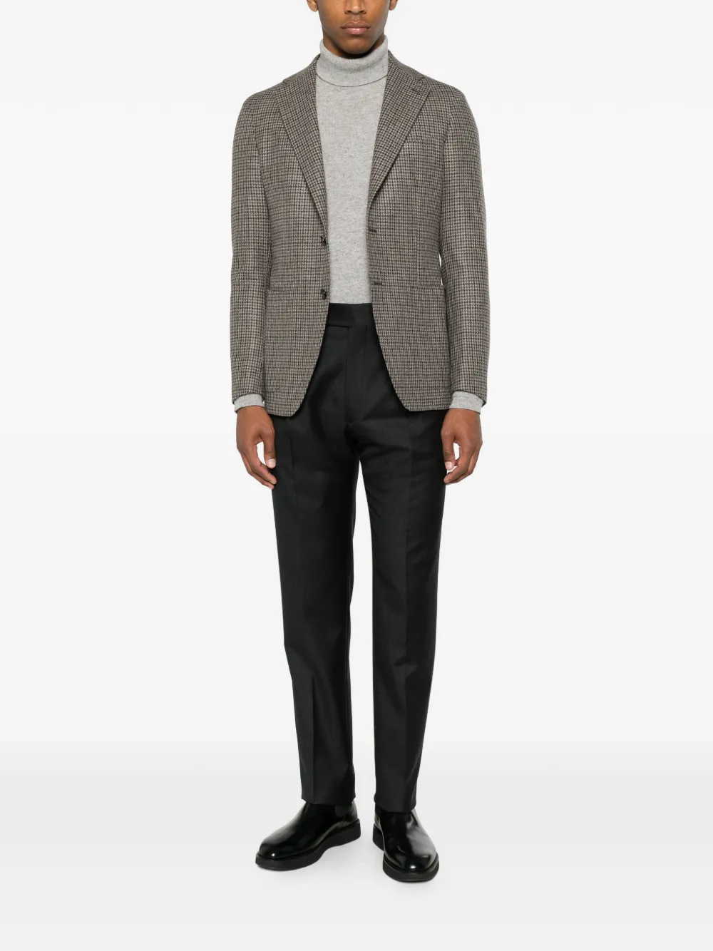 Tagliatore Blazer met pied-de-poule print Beige