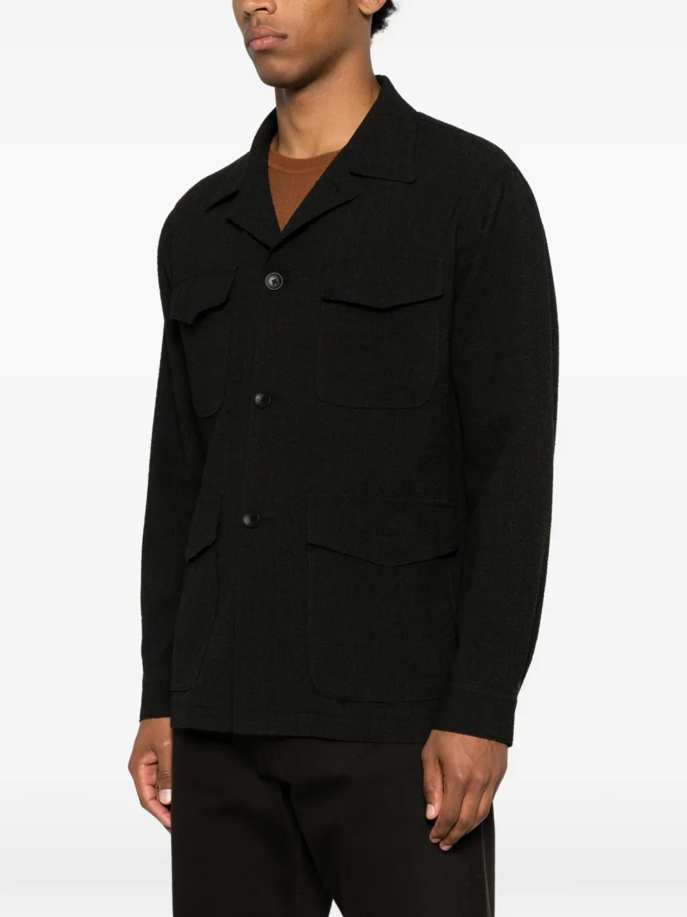 Tagliatore Brook button-up jack met vier zakken Zwart