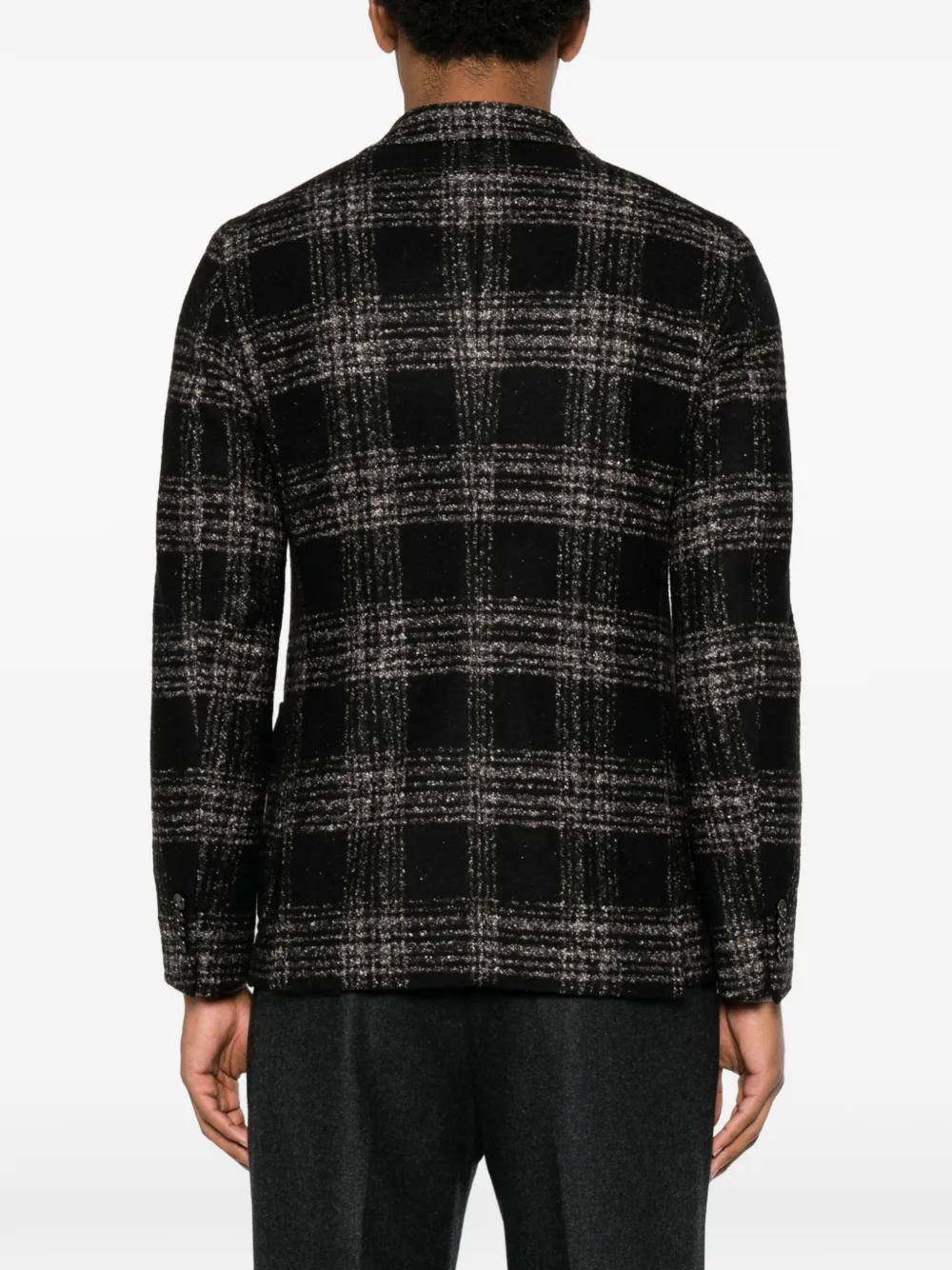 Tagliatore Geruite blazer met enkele rij knopen Zwart