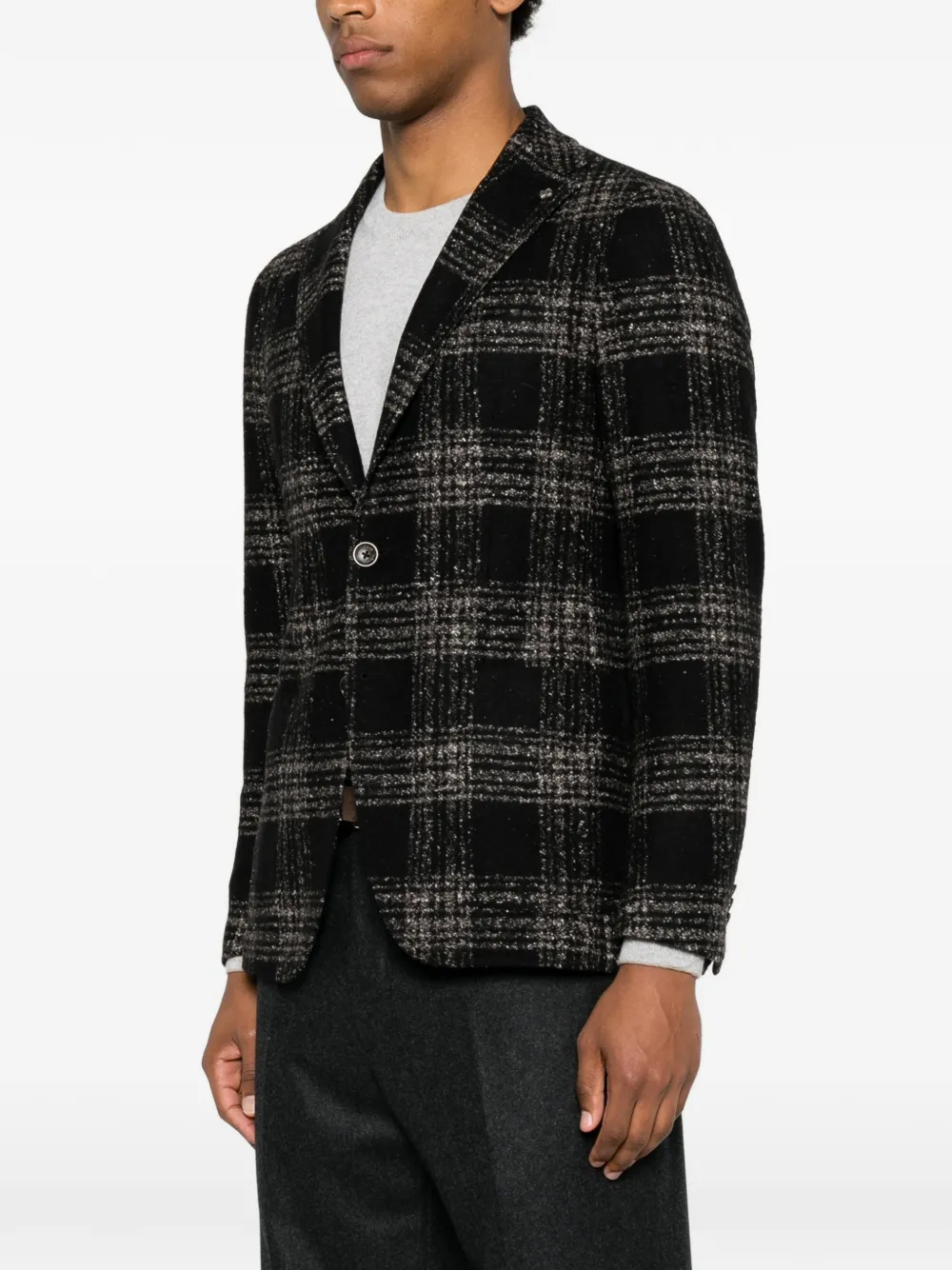 Tagliatore Geruite blazer met enkele rij knopen Zwart