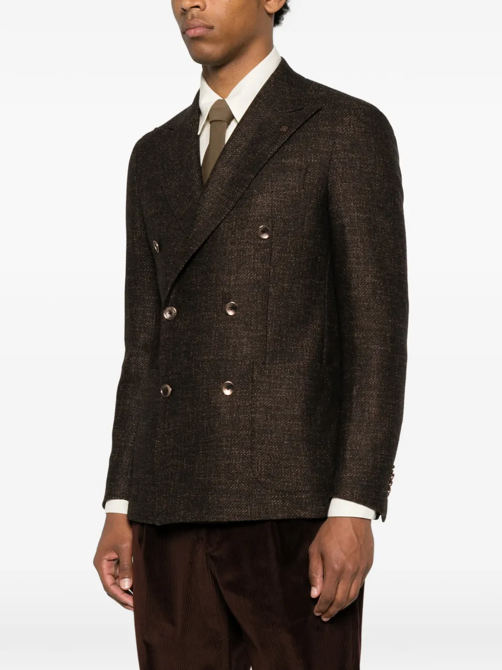 Tagliatore Blazer met dubbele rij knopen en puntige revers Bruin
