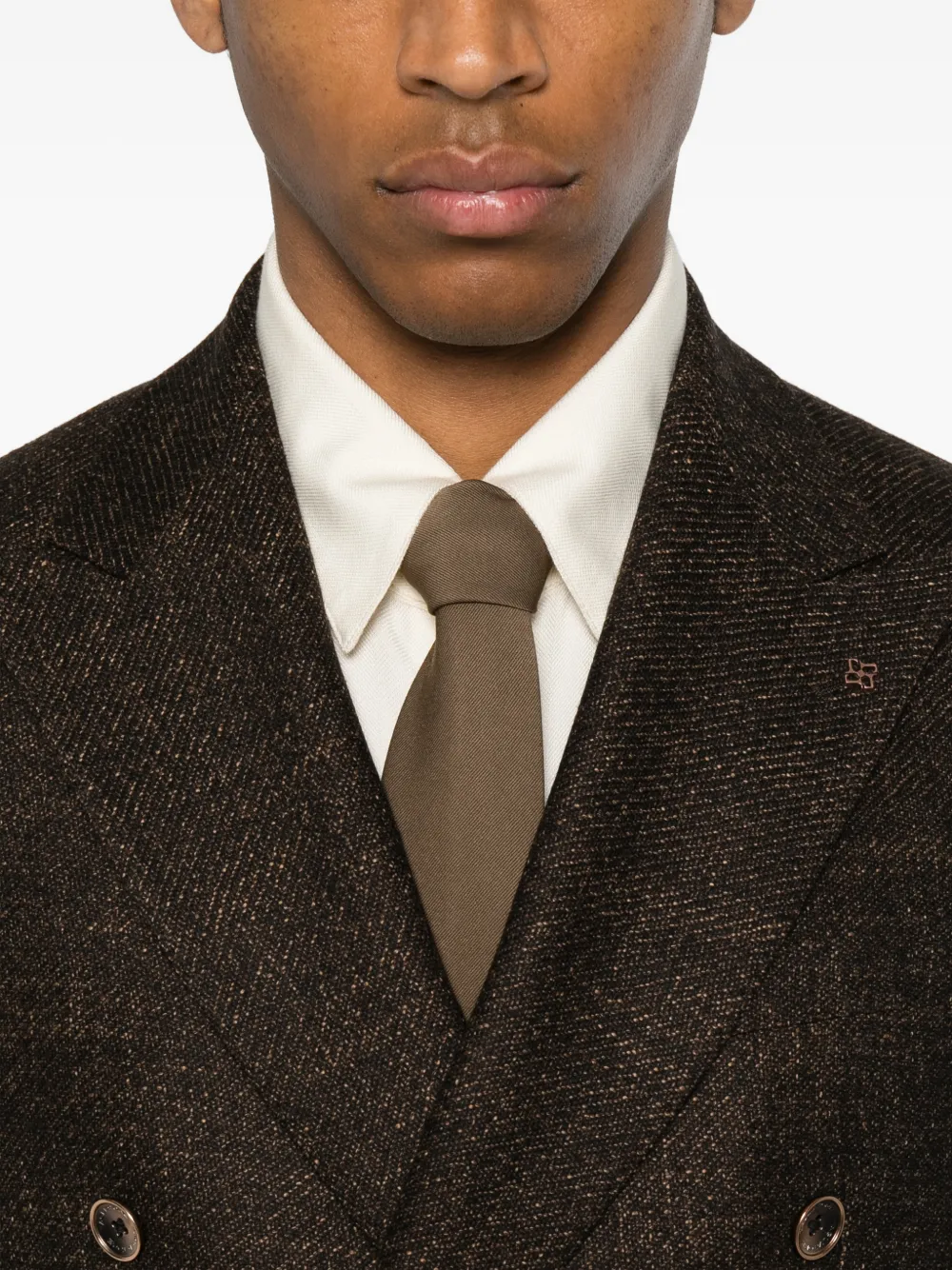 Tagliatore Blazer met dubbele rij knopen en puntige revers Bruin
