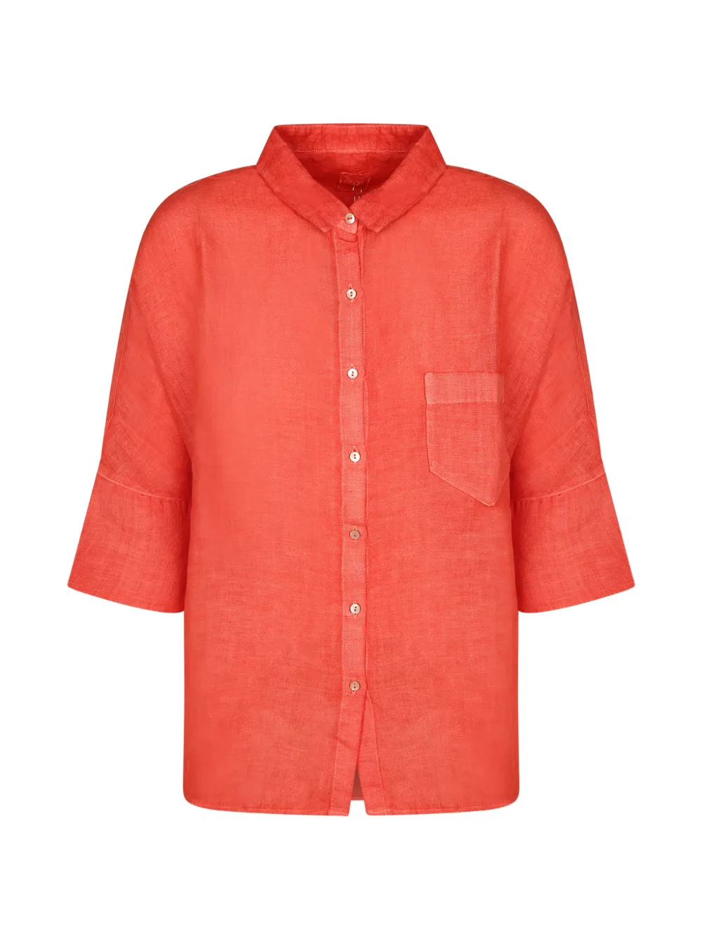 120% Lino chest-pocket shirt - Rosso
