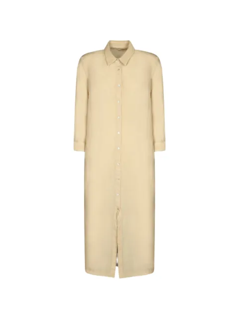 120% Lino button-up midi shirt dress