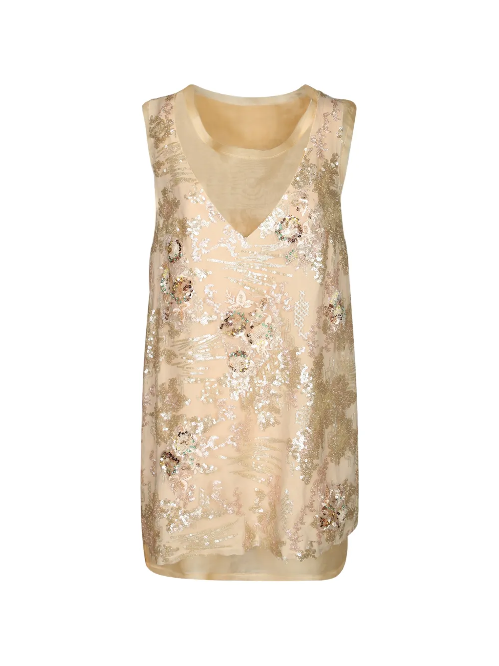 Hui Hui floral-embroidered mini dress - Gold