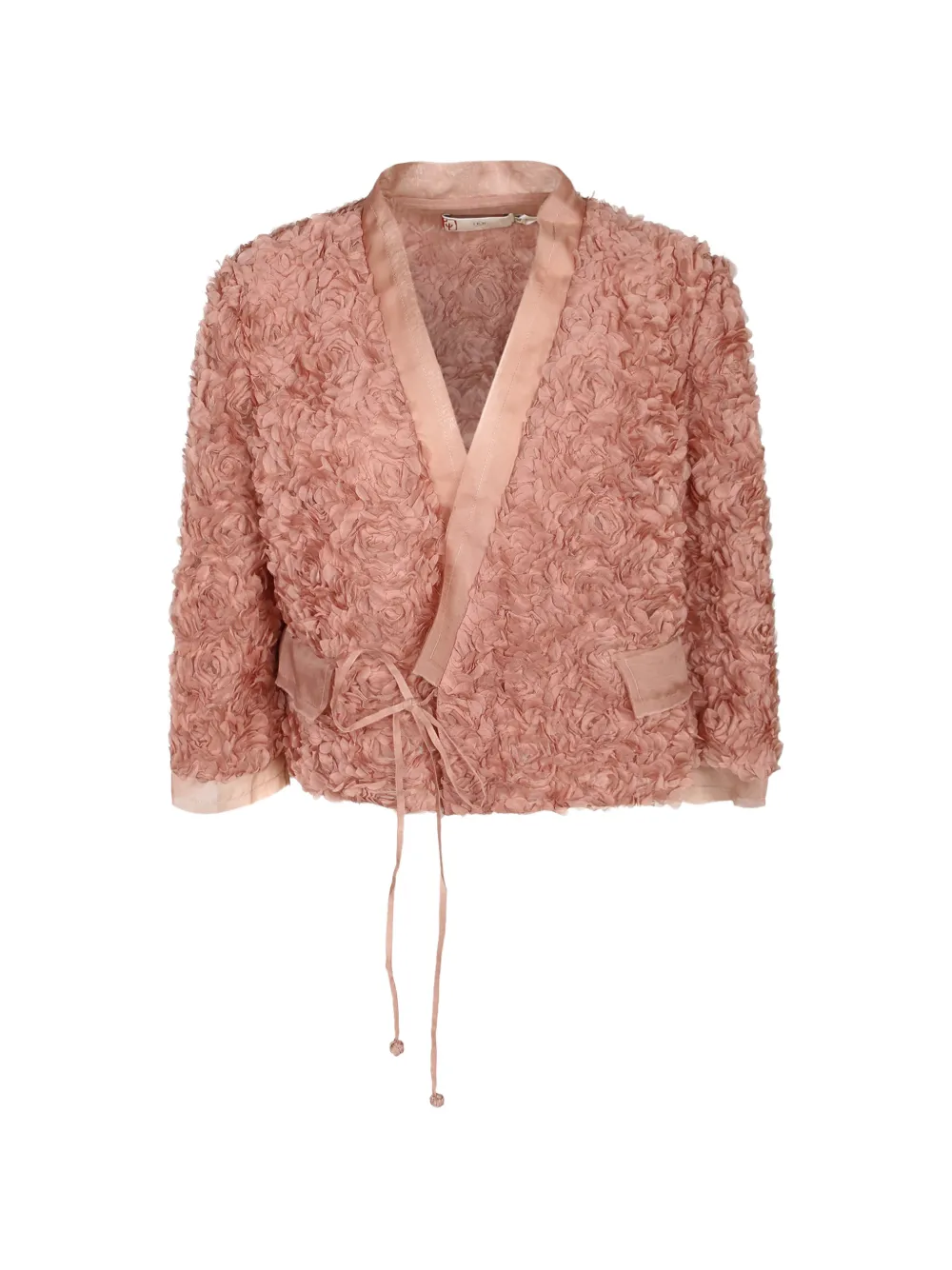 Hui Hui floral-applique wrap jacket - Rosa