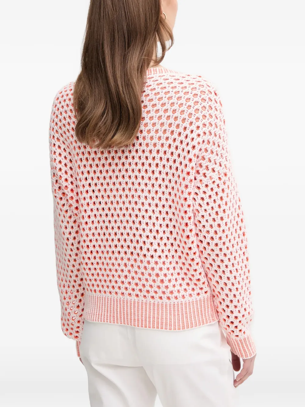 Benetton Opengebreide trui met geribbelde afwerking Roze