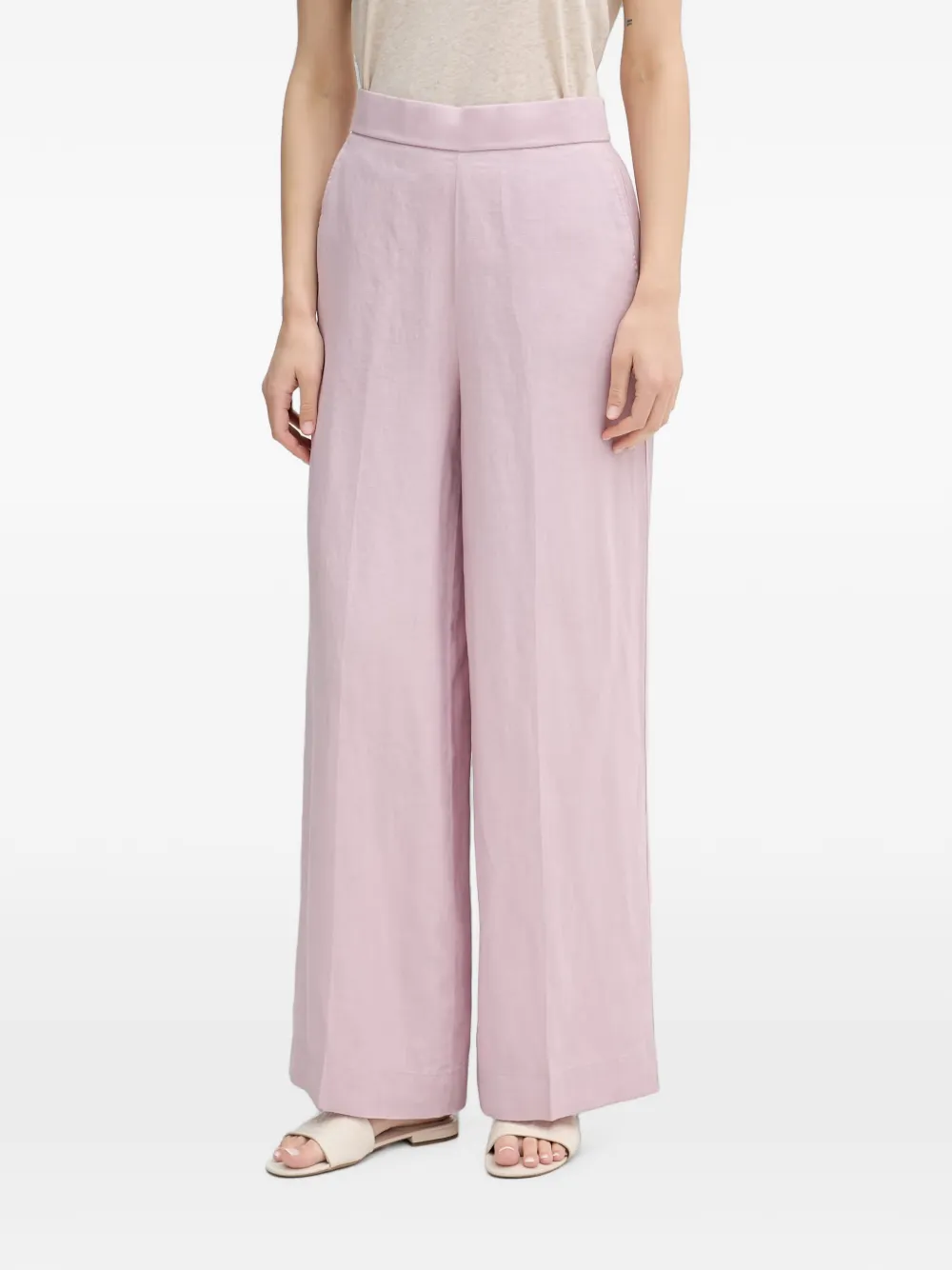 Benetton wide-leg elasticated-waist trousers