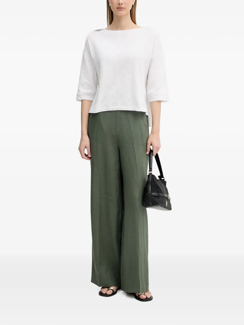 Benetton Geplooide broek Groen