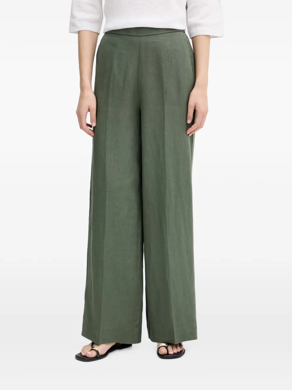 Benetton pressed-crease wide-leg trousers