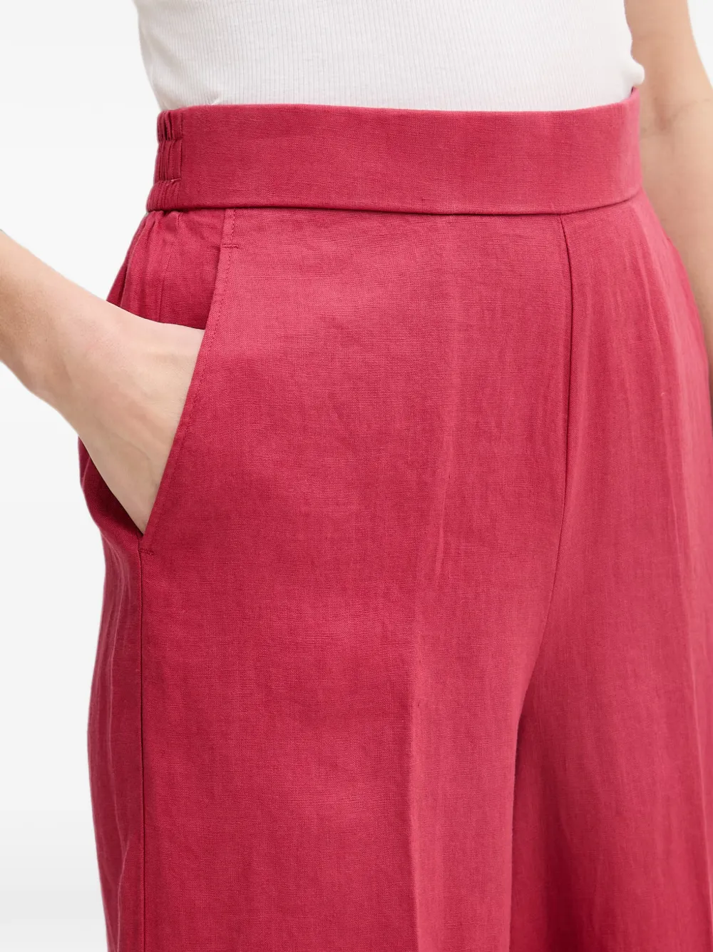 Benetton Broek met elastische taille Rood