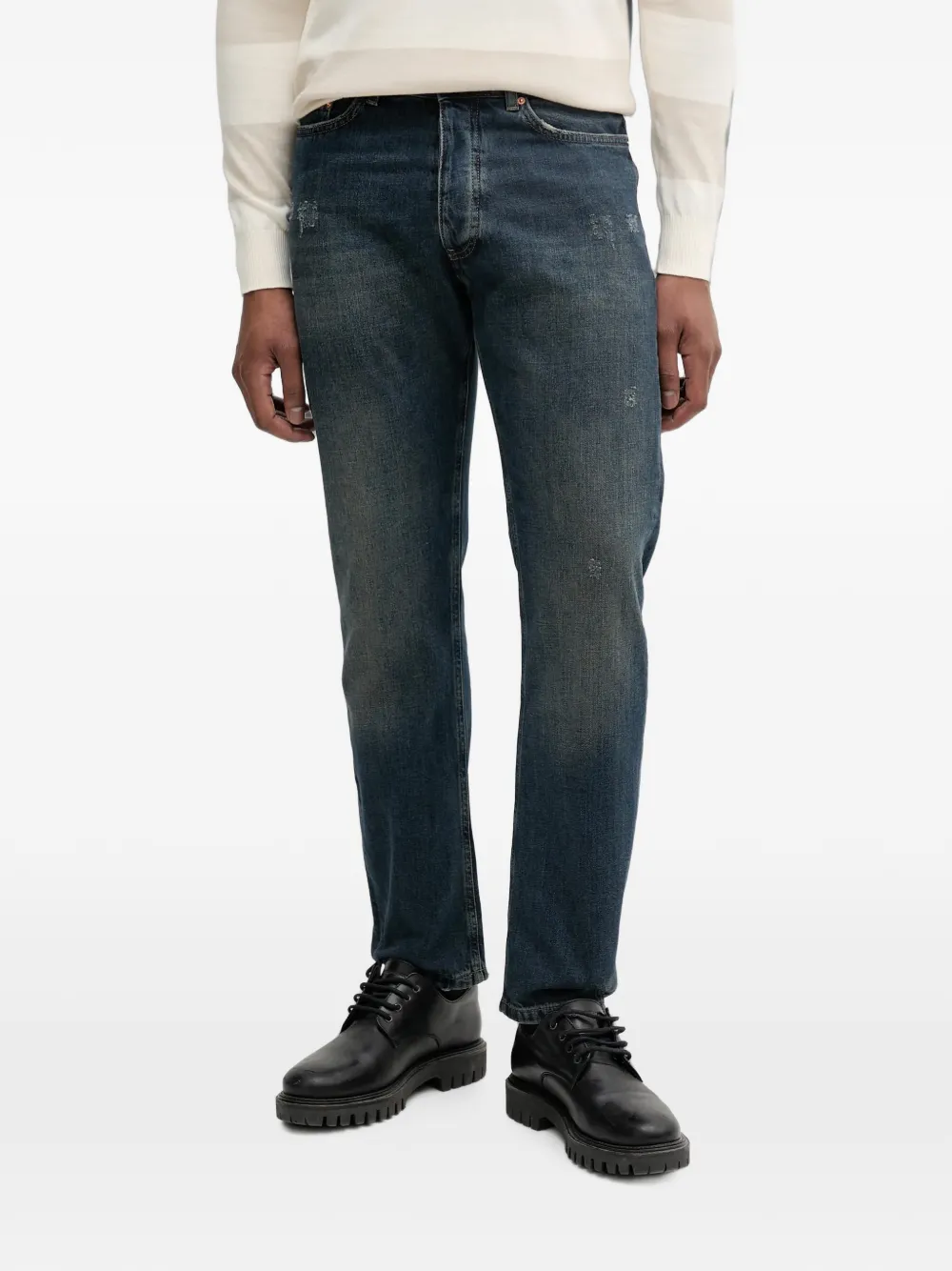 Benetton distressed faded-effect jeans - Blu