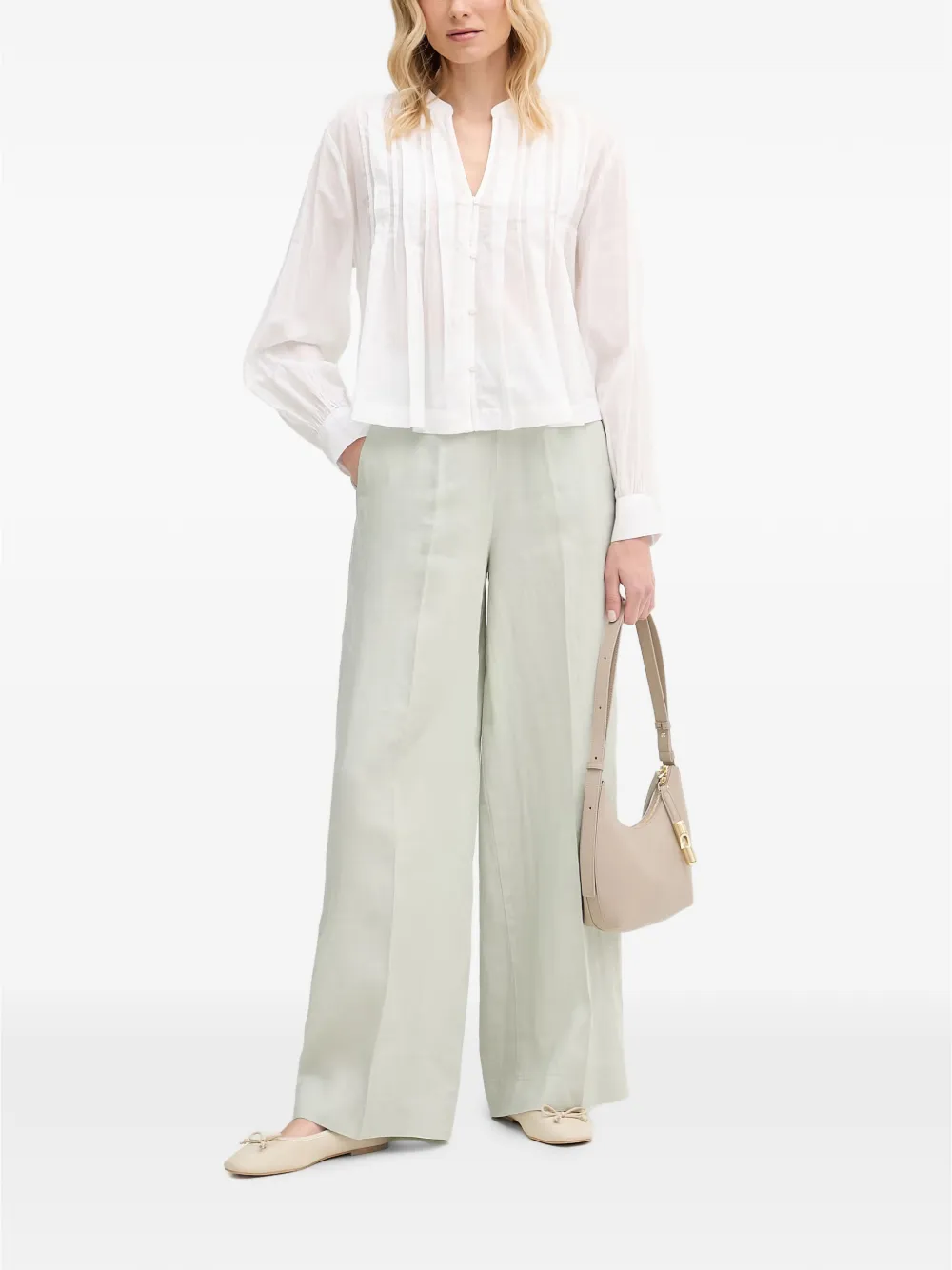 Benetton Geplooide broek Groen
