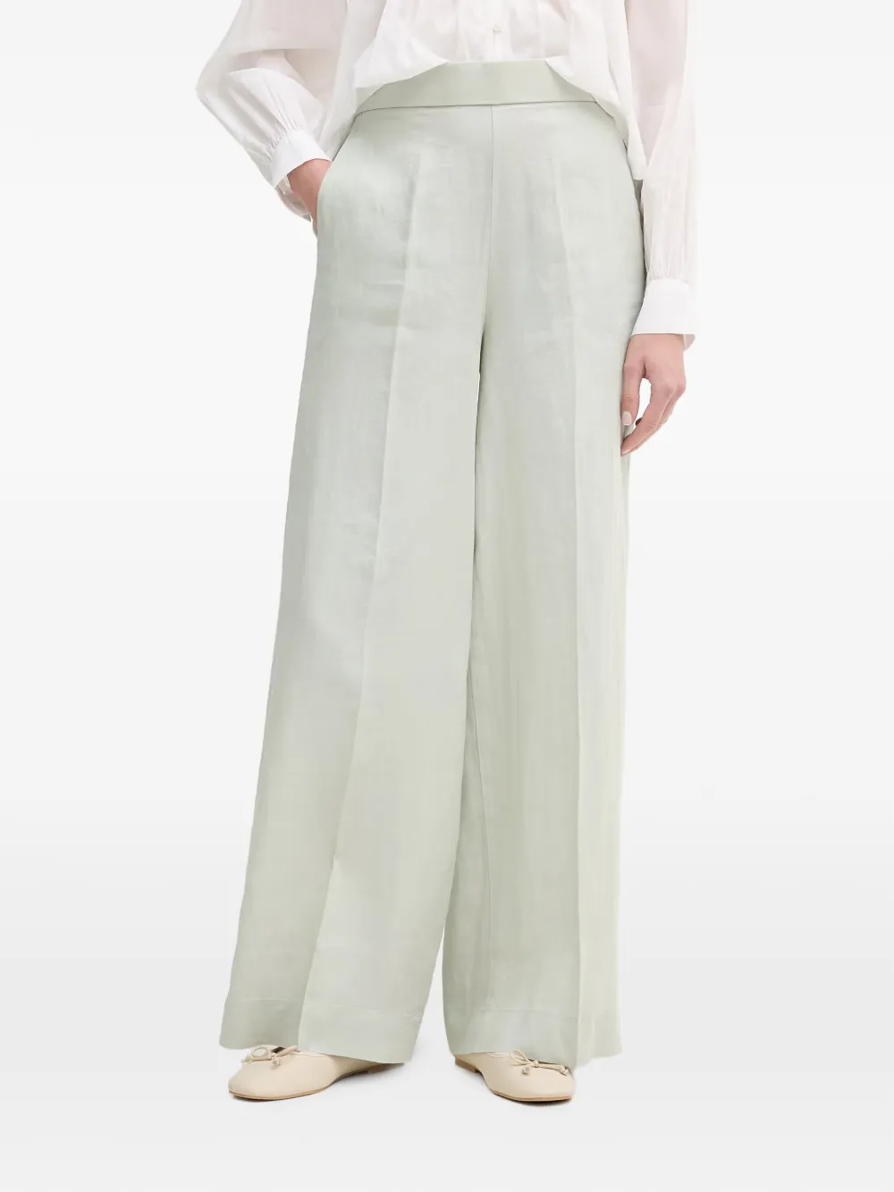 Benetton pressed-crease wide-leg trousers