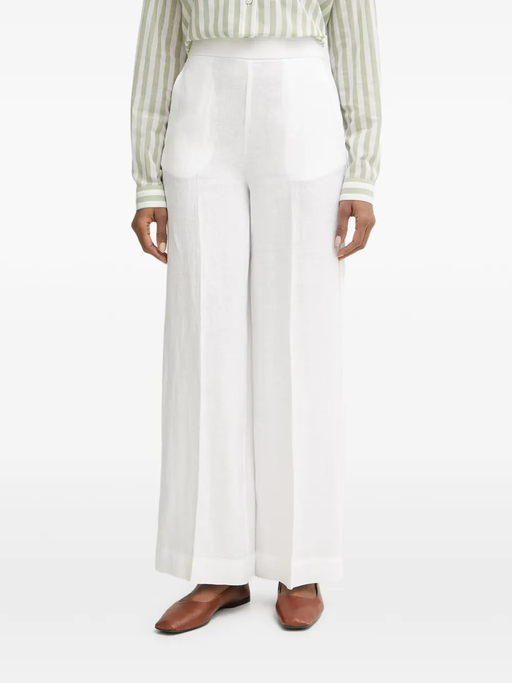 Benetton pressed-crease wide-leg trousers